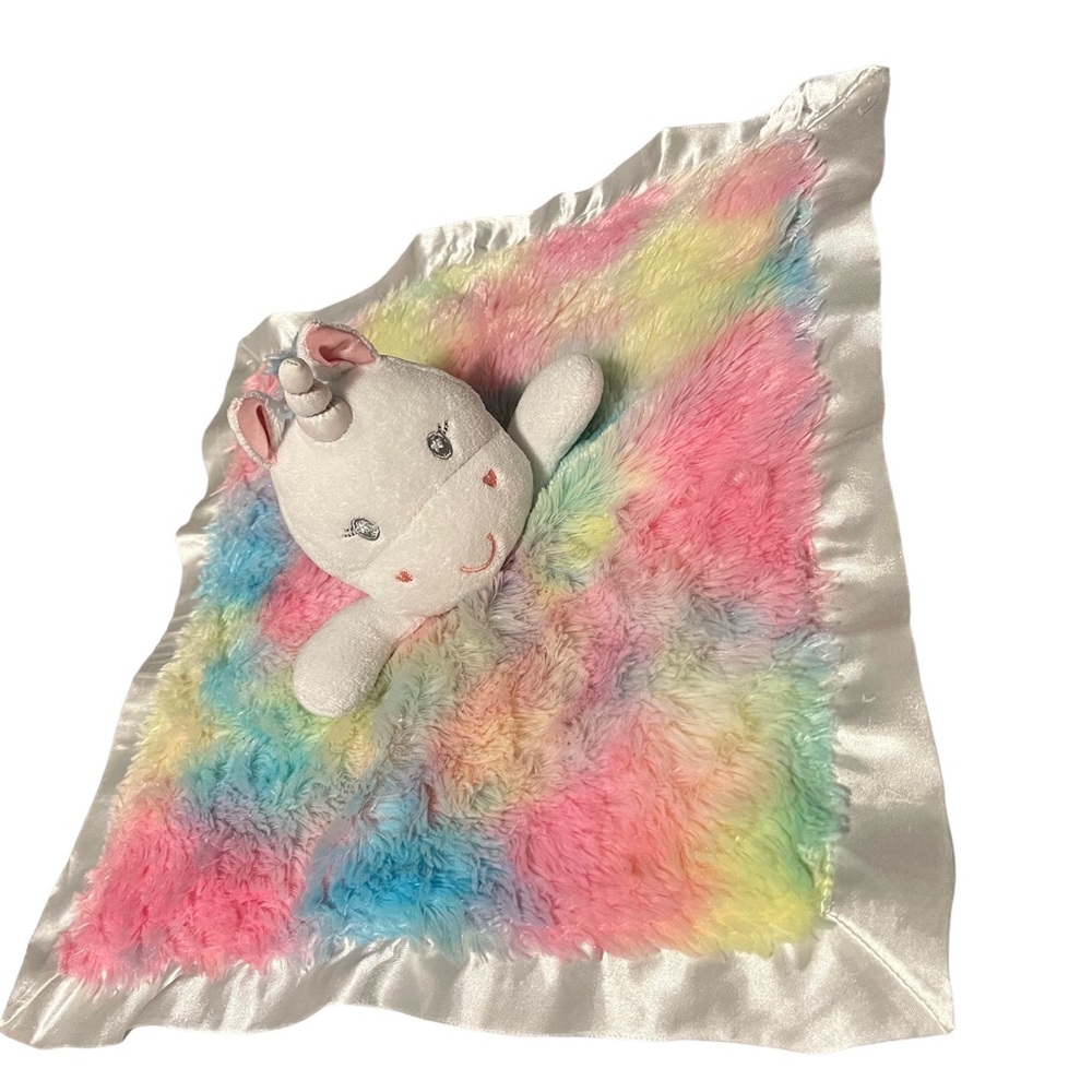 Baby Starters Unicorn lovey security blanket in pink blue yellow